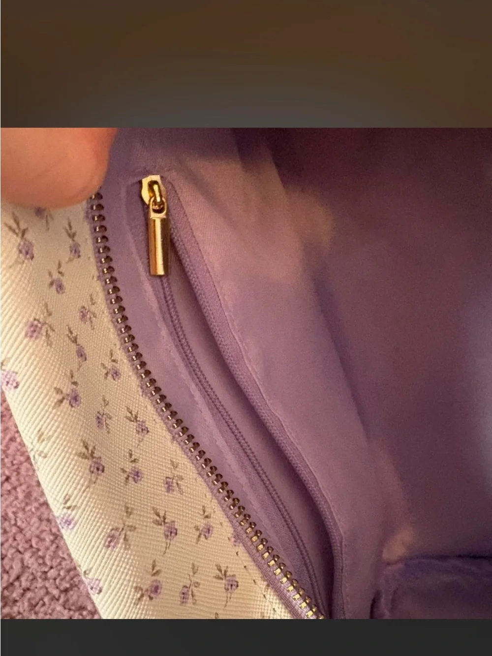 Lilac Floral Makeup Bag